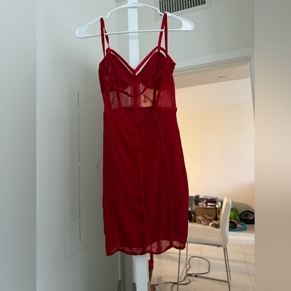 Avenge Mesh Dress - Red - Picture 8 of 10